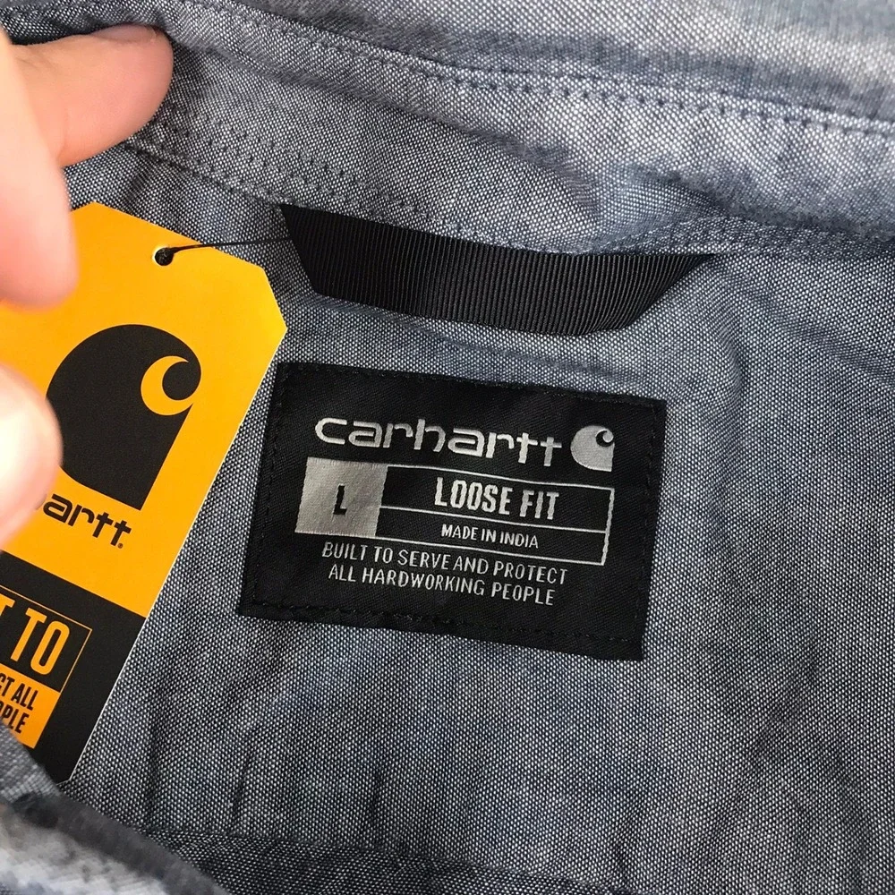 Carhartt Fort Loose Fit Midweight Chambray Long Sleeve Shirt Mens L NEW NWT